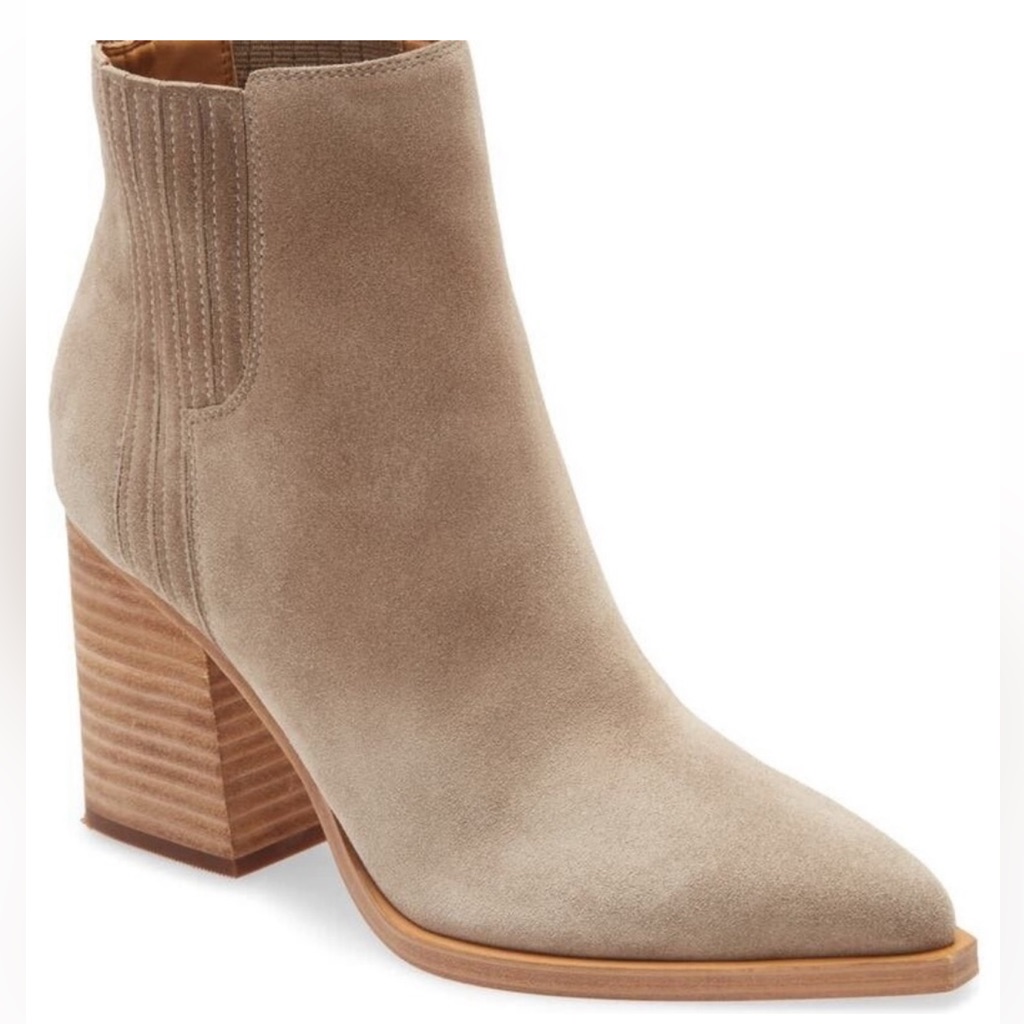 Marc Fisher Ltd Oshay Point Toe Suede Western Heel Ankle Bootie Women Size 12